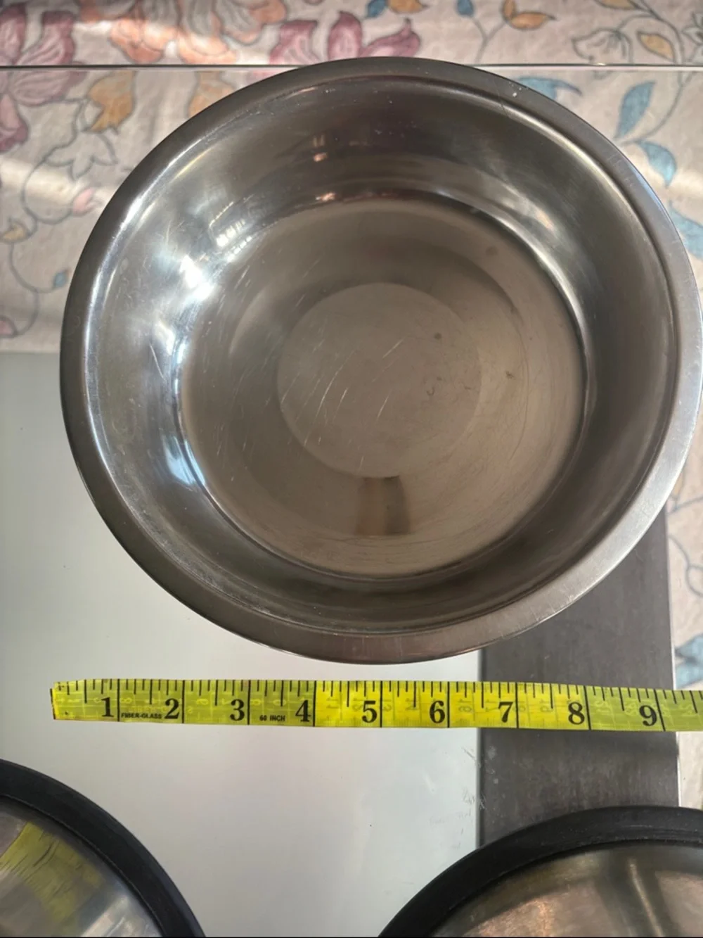 Stainless Steel Non-Slip Dog Feeding Bowls - Set of 3 (Silver with Black Base)